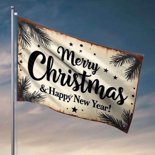 Veranda-Flagge, Frohe Weihnachten und ein frohes neues Jahr, coole Wohnheim-Flagge, Schlafzimmer-Zubehör (60 x 90 cm) von OGBD