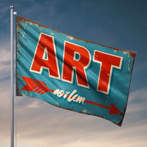 Veranda-Flagge, Kunst mit Pfeil, coole Wohnheim-Flaggen, Schlafzimmerzubehör (30 x 45 cm) von OGBD