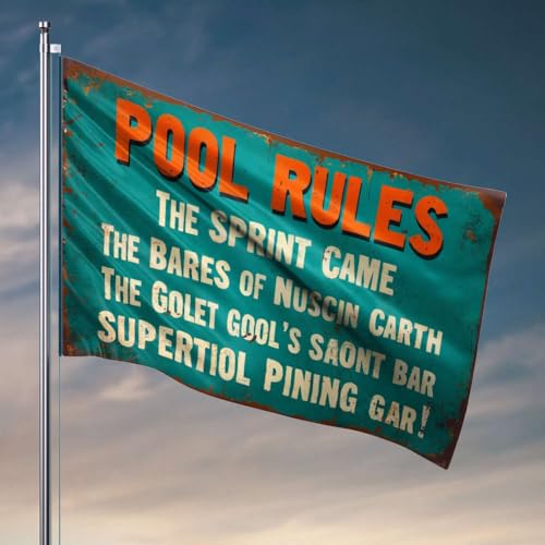 Veranda-Flagge, Poolregeln: The Sprint Came, The Bares Of Nuscin Carth. Flagge, coole Wohnheim-Flagge, Schlafzimmer-Zubehör (30 x 45 cm) von OGBD