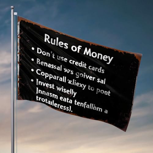 Veranda-Flagge, Regeln für die Verwaltung von Geld, coole Wohnheim-Flagge, Schlafzimmer-Zubehör (120 x 180 cm) von OGBD