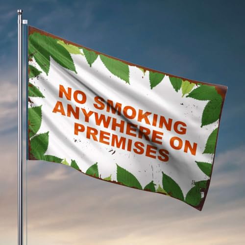 Veranda-Flagge, kein Rauchen überall auf dem Gelände, coole Wohnheim-Flagge, Schlafzimmer-Zubehör (60 x 90 cm) von OGBD