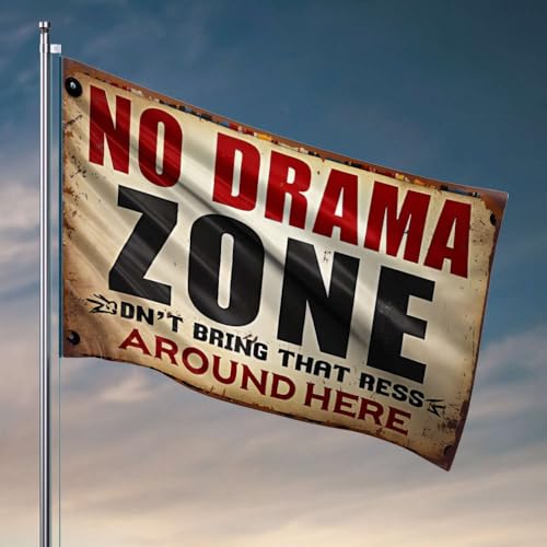 Veranda-Flagge, keine Drama-Zone, coole Wohnheim-Flagge, Schlafzimmer-Zubehör (120 x 180 cm) von OGBD