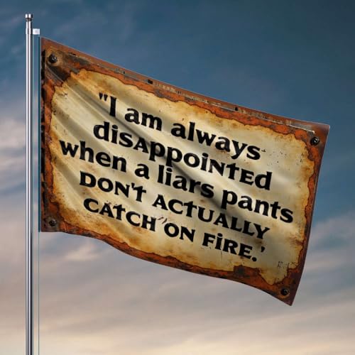 Veranda-Flagge "I Am Always Disappointed When A Liar'S Pants Don'T Actually Catch On Fire". Flagge, coole Wohnheim-Flagge, Schlafzimmerzubehör (120 x 180 cm) von OGBD
