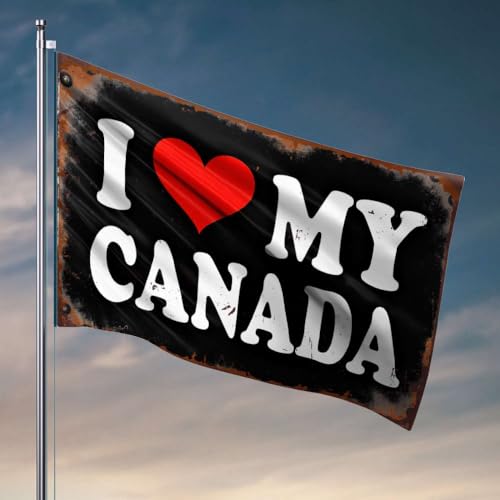 Veranda-Flagge "I Love My Canada", coole Wohnheim-Flagge, Schlafzimmer-Zubehör (120 x 180 cm) von OGBD