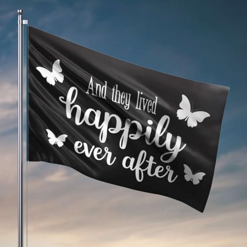Veranda-Flagge und sie lebten glücklich bis immer danach. Flagge, coole Wohnheim-Flagge, Schlafzimmer-Zubehör (120 x 180 cm) von OGBD