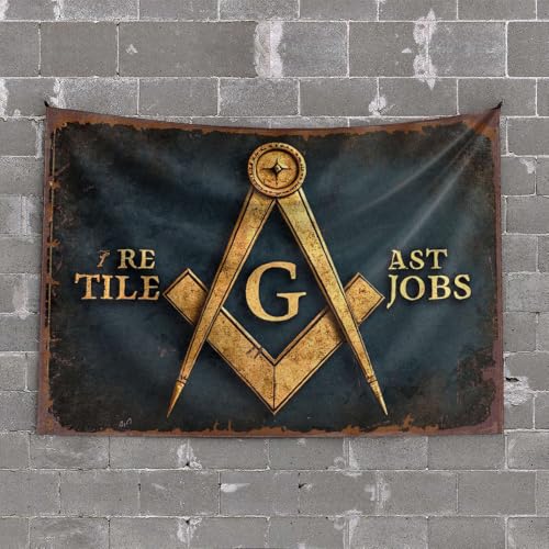 Wandteppich für Schlafzimmer, Freimaurer-Fliese, Ast Jobs, Wandteppich, lustige Sogns Männerhöhlen-Dekorationen (75 x 100 cm) von OGBD