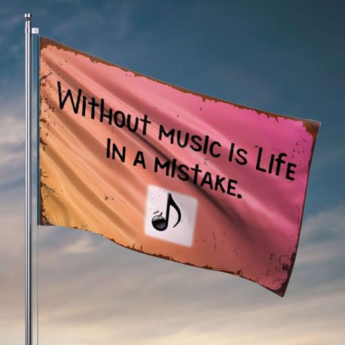 Wohnmobil-Flagge ohne Musik, Life Is A Mistake. Flagge, Terrasse, Bar, Zubehör, Hofkunst, 120 x 180 cm von OGBD
