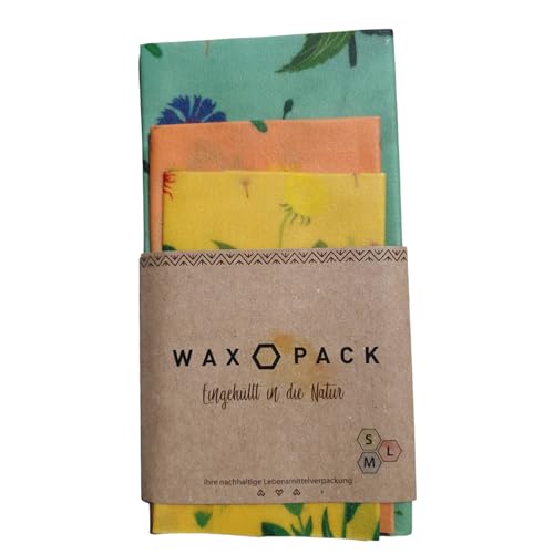 OGF® WAXOPACK Blumen und Kräuter SET S+M+L Bienenwachstücher Natürlicher Lebensmittelschutz,Der perfekte natürliche Lunchbox-Begleiter von OGF