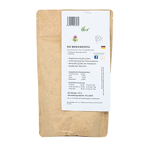 OGF® 1kg Mariendistel für Hunde und Katzen zerstrossene Pulver, Mariendistel stärkt die Leberfunktion, Reinigungs- und Entgiftungsergänzung OGF® 1kg Mariendistel für Hunde und Katzen zerstrossene Pulver, Mariendistel stärkt die Leberfunktion, Reinigungs- und Entgiftungsergänzung von OGF
