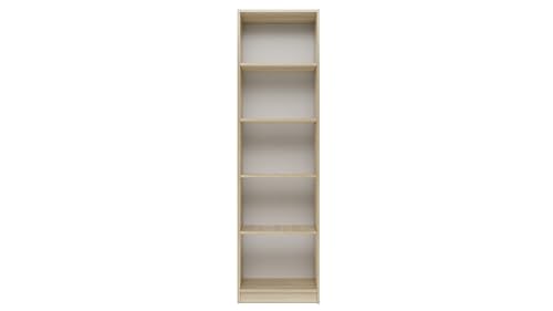 OGGI Oropesa R50 Hohes Bücherregal Fünf Regale Schlafzimmer Aufbewahrungseinheit Aufbewahrungsregale Bücherregale und Regaleinheiten Bücherregal 50 x 30 x 181 cm, SonomaEiche von OGGI