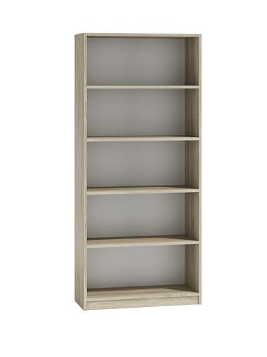 OGGI Oropesa R60 Hohes Bücherregal Fünf Regale SchlafzimmerAufbewahrungseinheit Aufbewahrungsregale Bücherregale und Regaleinheiten Bücherregal 60 x 30 x 182 cm, Eiche Sonoma von OGGI