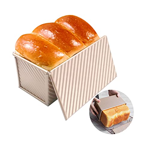Brotbackform mit Deckel Toastbrot Backform Brotbackformen Toastbrotform Antihaft Brotform Kastenform mit Belüftungslöchern Kaiser Brot Toastform Pullman-Laib Pfanne für Brote Gebäck Kuchen 1lb-450g von OGIBRIDI