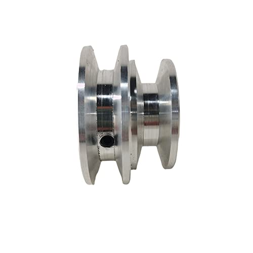 1 Stück Doppelnut-Keilriemenscheibe 40/50 mm, Aluminiumlegierung for 10 mm O-Riemen – feste Bohrung for Motorwelle(8mm) von OGIZQNHA