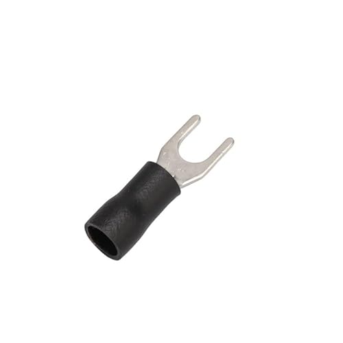 100 Stück U-Typ-Quickspleiß-Crimpverbinder – SV2-4 isolierte Gabelkabelschuhe, langlebige Flachstecker aus Messing(Black) von OGIZQNHA