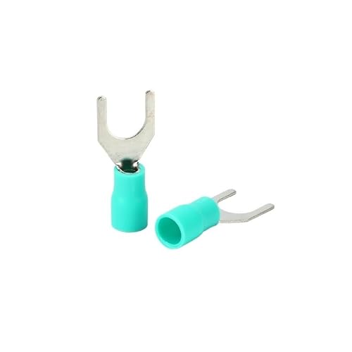 100 Stück U-Typ-Quickspleiß-Crimpverbinder – SV2-4 isolierte Gabelkabelschuhe, langlebige Flachstecker aus Messing(Green) von OGIZQNHA