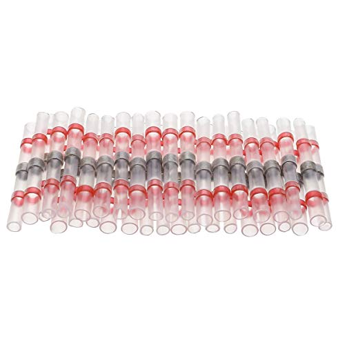 25 Stück Marine-Schrumpf-Lötdichtungs-Stoßverbinder – AWG 10–26, wasserdichte elektrische Kabelspleißklemmen(Red) von OGIZQNHA