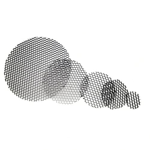 5 Stück schwarze Waben-Lichtabdeckungen aus Aluminium – Blendschutzschirme mit 95% Lichtdurchlässigkeit for LED-Beleuchtungsanwendungen(55mm) von OGIZQNHA