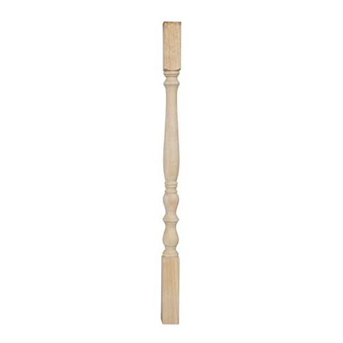 Eleganter Treppenbaluster aus massivem Pappelholz – 95 cm hohe, klassische, quadratische Geländerspindel for den Innen- und Außenbereich, 1 Stück(Small Wood Post 95cm/37.4in) von OGIZQNHA