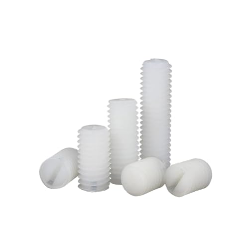 Weiße Nylon-Schlitzschrauben mit flacher Spitze DIN551 – M3, M4, M5, M6, M8 – langlebige und korrosionsbeständige Befestigungselemente(50PCS M4 x 8mm) von OGIZQNHA