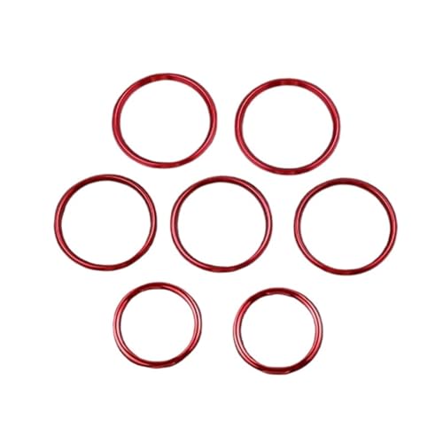 Auto Dekorative Streifen Auto Klimaanlage Outlet Ringe Dekoration Abdeckung Trim 7Pcs Für Mercedes Für Benz C Klasse W205 Für GLC X253 2015 2016 2017 2018(Red Outer) von OGJFD