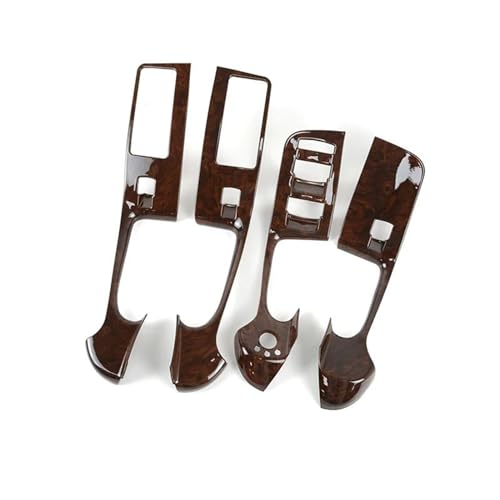 OGJFD Auto Dekorative Streifen Auto Fenster Glas Hebe Tasten Rahmen Dekoration Für A6 C6 2005-2011 LHD Styling Tür Armlehne Panel Abdeckung Trim(Braun) von OGJFD