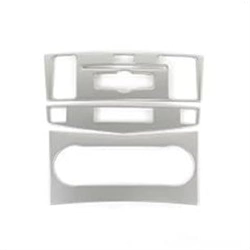 OGJFD Auto Dekorative Streifen Edelstahl Mittelkonsole Klimaanlage CD Rahmen Dekoration Abdeckung Trim Für Mercedes Für Benz C Klasse W204 2007-2010(Silver A) von OGJFD