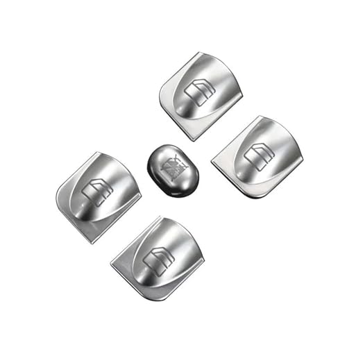 OGJFD Auto Dekorative Streifen Für Mercedes Für Benz G Klasse W463 2004-2011 Auto Armlehne Fenster Glas Lift Bedienfeld Rahmen Dekoration Abdeckung Aufkleber Trim(A Silver 5PCS) von OGJFD