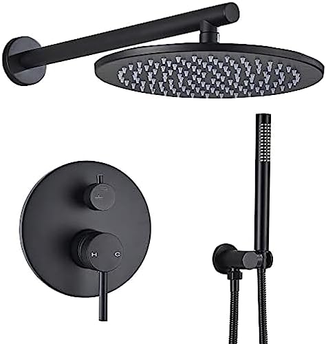 Messing Schwarz Dusch Set Badezimmer Wasserhahn Duscharm Diverter Mixer Handheld-Sprühsets mit Regenduschkopf-8-Zoll-Wand, 10 Zoll Wand Haushalt Wasserhähne Messing Schwarz Dusch Set Badezimmer Wasserhahn Duscharm Diverter Mixer Handheld-Sprühsets mit Regenduschkopf-8-Zoll-Wand, 10 Zoll Wand Haushalt Wasserhähne von OGLFGLNY