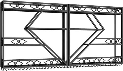 Moderne LED -Spirituosenflaschen -Display -Regal mit großer Kapazität Metallkonstruktionswand montiertes Bar Counter Weinglasregal für den Aufhänge der Aufhängelegelungen für Küchen oder Riegel von OGLFGLNY