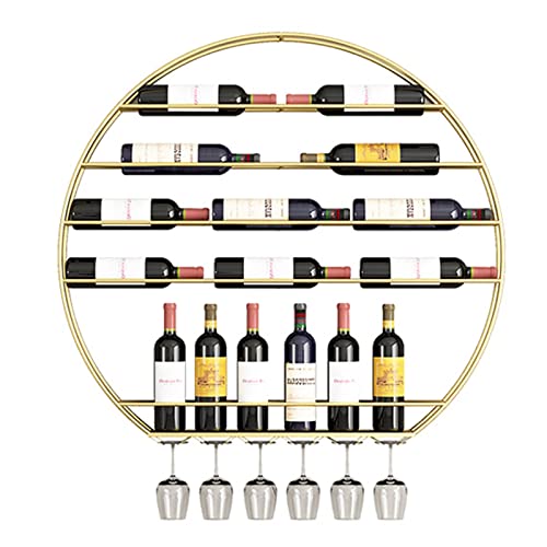 OGLFGLNY Industrielle hängende Weinregal Wand montiert runde Flasche Glashalter Moderne Fotos Zeigen Aufbewahrung für Esszimmer Bar Gold Farbe OGLFGLNY Industrielle hängende Weinregal Wand montiert runde Flasche Glashalter Moderne Fotos Zeigen Aufbewahrung für Esszimmer Bar Gold Farbe von OGLFGLNY
