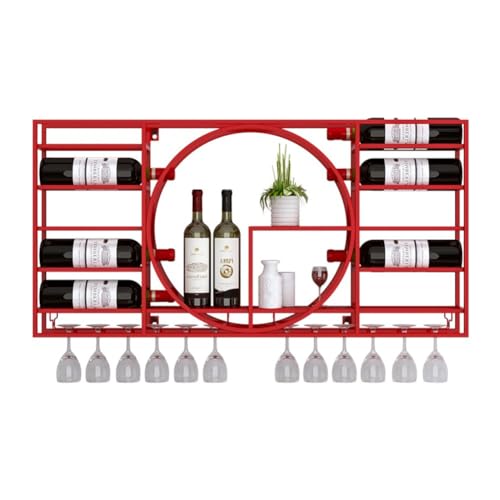 OGLFGLNY Metallweinflasche und Glaswand montiertes Display Rack Modernes Barzubehör Nizer Regal für Heimküche Blau schwimmende Regale 35.4x4.3x16.5in von OGLFGLNY