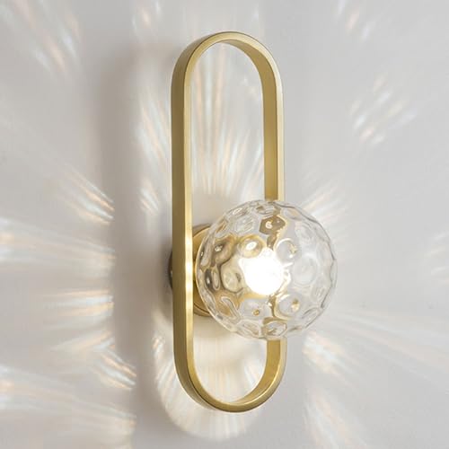 OGLFGLNY Moderne minimalistische Eisenwand Lantern Innen in Indoor E26/E27 Wandhalterung Lampen Schlafzimmer Nachtte Dekoration Wohnzimmer Wandleuchte Wandlampe mit Enden, Agold2 (Agold2) von OGLFGLNY