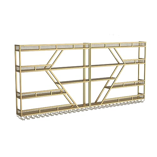 OGLFGLNY Ontemporary Metal Wine Rack für Wandmontage stilvolle Weinflasche und Glashalter Platz sparende Weinpraxisregal für Bar Wohnzimmer Restaurantdekoration von OGLFGLNY