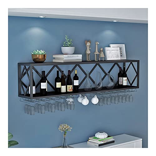 OGLFGLNY Schwimmende Weinregalwand mit Glashalter multifunktionaler Eisenflaschenhalter und Becher Rack Black 8 Slots OGLFGLNY Schwimmende Weinregalwand mit Glashalter multifunktionaler Eisenflaschenhalter und Becher Rack Black 8 Slots von OGLFGLNY