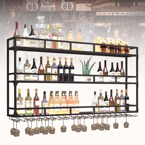 OGLFGLNY Schwimmender Goldmetall -Weinregal mit leichtem Multi funktionaler Lagerregal für Spirituosenflaschen und Weingläser Wandmontage -Display -Rack für Heimrestaurants 80x25x90 cm OGLFGLNY Schwimmender Goldmetall -Weinregal mit leichtem Multi funktionaler Lagerregal für Spirituosenflaschen und Weingläser Wandmontage -Display -Rack für Heimrestaurants 80x25x90 cm von OGLFGLNY