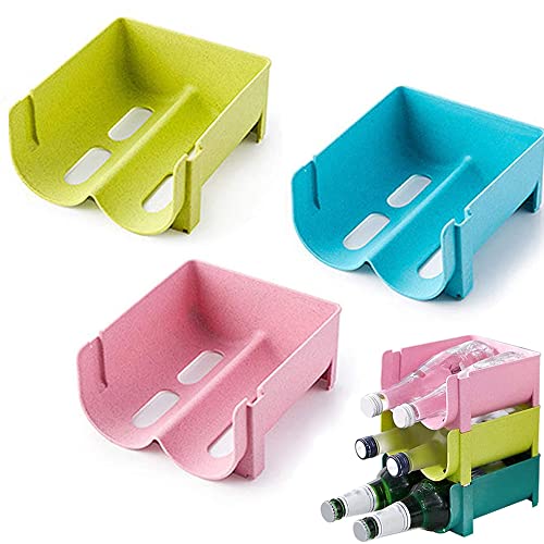 OGLFGLNY Stapelbarer Weinkühlschrank Bierhalter 3 Pack Plastikstapelflaschen Nizer für Arbeitsplatten Kühlschrank freistehend Wasserflaschen Rack OGLFGLNY Stapelbarer Weinkühlschrank Bierhalter 3 Pack Plastikstapelflaschen Nizer für Arbeitsplatten Kühlschrank freistehend Wasserflaschen Rack von OGLFGLNY