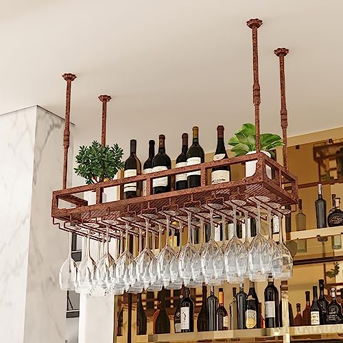 OGLFGLNY Verstellbare Höhe Weinglashalter Rack für den Kopfabstock in Home Bar oder Küchenleuchte Luxusgängernizer für Deckenhänge Weingläser von OGLFGLNY