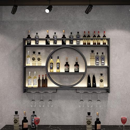 OGLFGLNY Wandmontierte Weinregale mit Glashalter und Multi -funktionales Lagerregal Schwarzes Weinlager -Display -Rack für Home oder Western Restaurant Decor OGLFGLNY Wandmontierte Weinregale mit Glashalter und Multi -funktionales Lagerregal Schwarzes Weinlager -Display -Rack für Home oder Western Restaurant Decor von OGLFGLNY