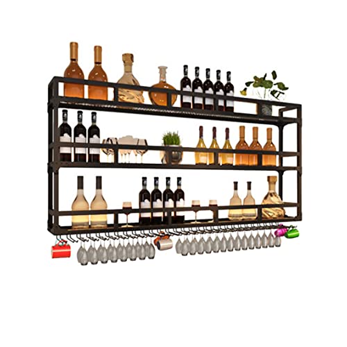 OGLFGLNY Wandmontierte Weinschrankbar mit schwarzem Metall Eisenablagerungsregal Wandmontage Champagner -Stiel -Glas -Lagerregal Nizer Regale für Bar Küche 100x23 Größe OGLFGLNY Wandmontierte Weinschrankbar mit schwarzem Metall Eisenablagerungsregal Wandmontage Champagner -Stiel -Glas -Lagerregal Nizer Regale für Bar Küche 100x23 Größe von OGLFGLNY