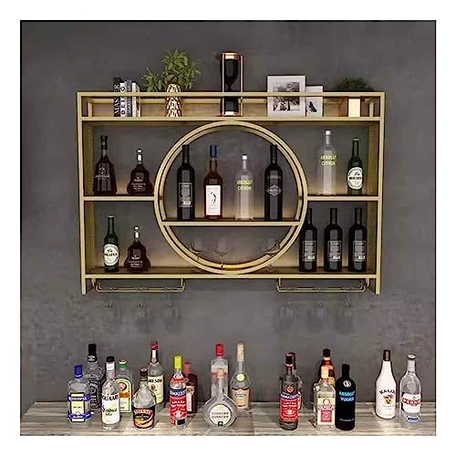 Wandmontierter Weinregal mit Weinglashalter, Bareinheit schwimmende Regale Weinaufbewahrungsbildregal Einfacher Hang-Goblet-Rack für Home Kitchen Bar Restaurant Dekoration (Farbe: Gold, Größe: Wandmontierter Weinregal mit Weinglashalter, Bareinheit schwimmende Regale Weinaufbewahrungsbildregal Einfacher Hang-Goblet-Rack für Home Kitchen Bar Restaurant Dekoration (Farbe: Gold, Größe: von OGLFGLNY