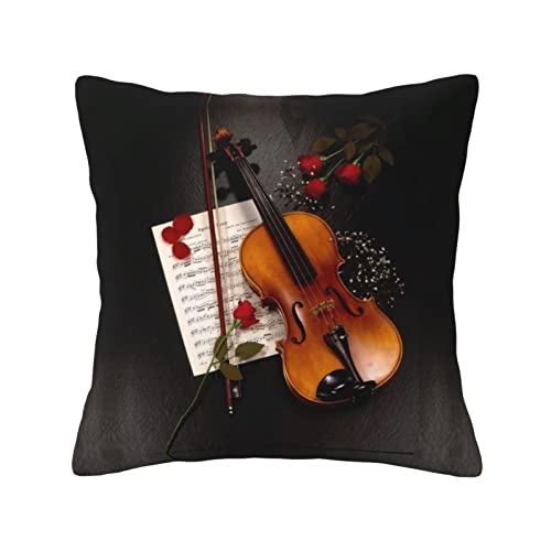 OGNOT Dekorative Couch-Kissenbezüge für Violine, quadratisch, für Sofa, Schlafzimmer, Couch, Auto, 50,8 x 50,8 cm von OGNOT
