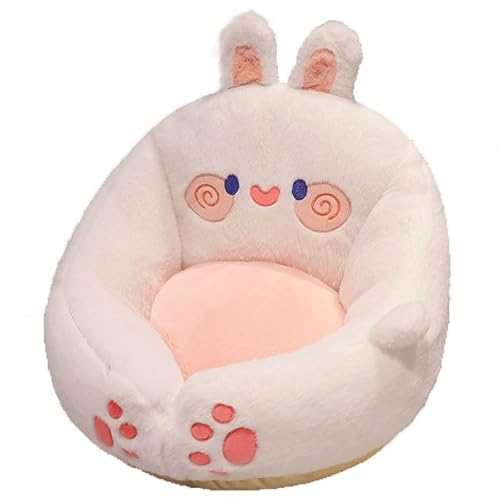 OGOBVCK Nette Cartoon Tier Form Sitzkissen Anti-Rutsch Plüsch Stuhl Pad Sofa Kissen Sessel Pad Verdicken Boden Lesen Sitzmatte Rückenlehne Kissen Büro (Rabbit, 50 * 45CM) von OGOBVCK