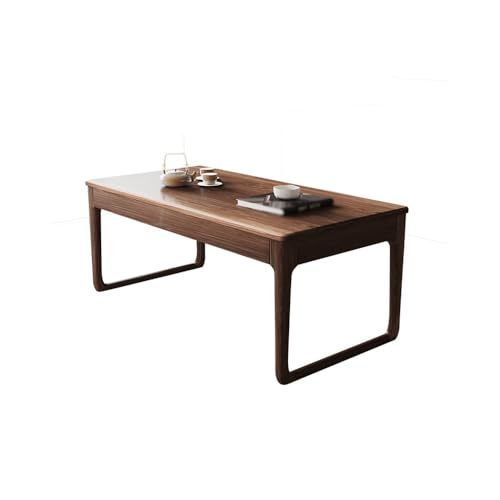 Kleiner Couchtisch 120 x 60 x 45 cm Wohnzimmertisch aus massivem Walnussholz, moderner Teetisch mit Schubladenaufbewahrung, geeignet for Besprechungen mit Gästen und Verhandlungen Beistelltisch von OGOODLE