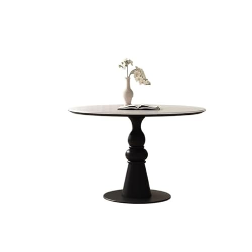 Kleiner Couchtisch Französischer runder Esstisch aus Massivholz, einfach, klein, reinweiß, retro Esstisch Balkontisch Freizeittisch Seitentisch von OGOODLE