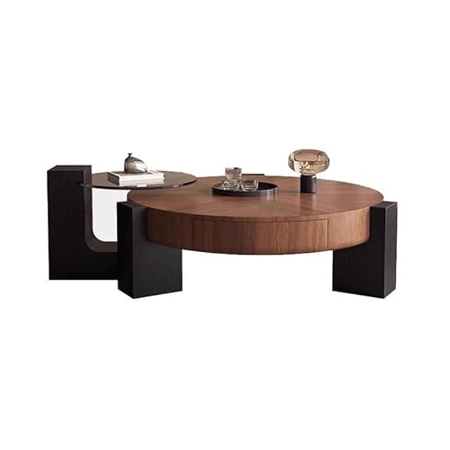 Kleiner Couchtisch Runder Couchtisch Wohnzimmer Home Walnuss Couchtisch Set Seitentisch von OGOODLE