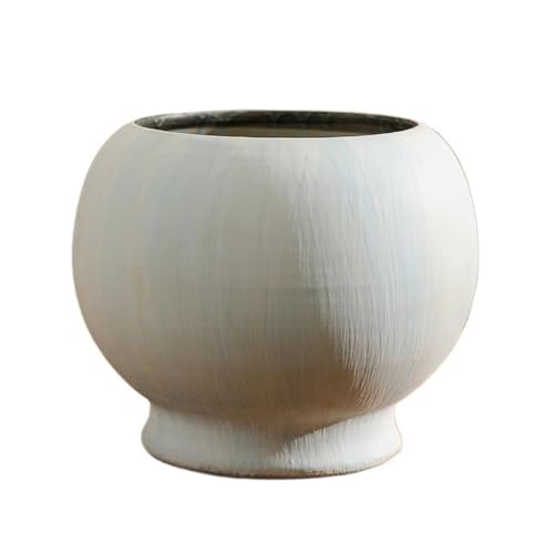 OGOODLE Blumentopf Einfache Haushalts Keramik Hohe-fuß Runde Bauch Blumentopf Wohnzimmer Grün Pflanze Topf Container Einfacher Übertopf von OGOODLE