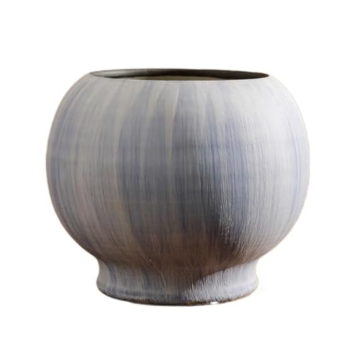 OGOODLE Blumentopf Einfache Haushalts Keramik Hohe-fuß Runde Bauch Blumentopf Wohnzimmer Grün Pflanze Topf Container Einfacher Übertopf von OGOODLE