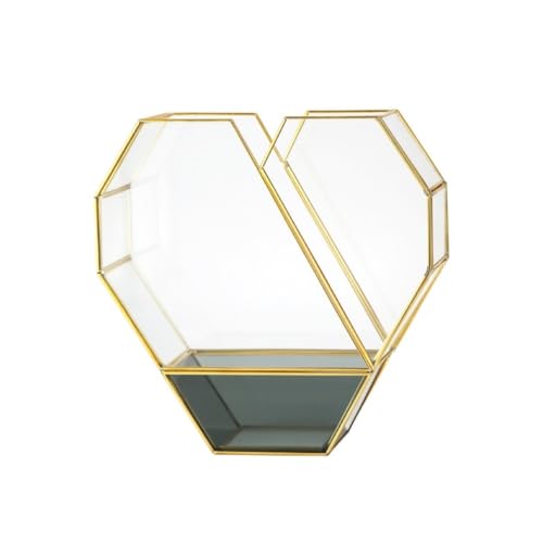 OGOODLE Blumentopf Herzförmiger Gewächshaus-Blumentopf Aus Farbigem Glas for Den Anbau Von Sukkulenten Einfacher Übertopf von OGOODLE