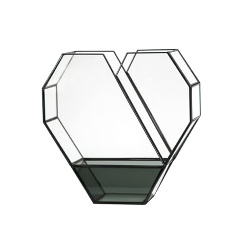 OGOODLE Blumentopf Herzförmiger Gewächshaus-Blumentopf Aus Farbigem Glas for Den Anbau Von Sukkulenten Einfacher Übertopf von OGOODLE