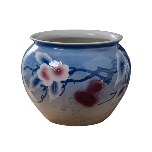 OGOODLE Blumentopf Kreative Handbemalte Keramik Blumentopf Wohnzimmer Erweiterte Grüne Pflanze Dekoration Topf Einfacher Übertopf von OGOODLE